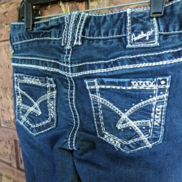 Amethyst Juniors Skinny Jeans Size 1 Dark Wash - Picture 3 of 4